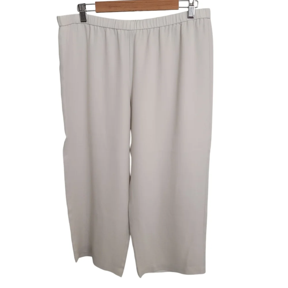Eileen Fisher Petite Silk Wide Leg Pants